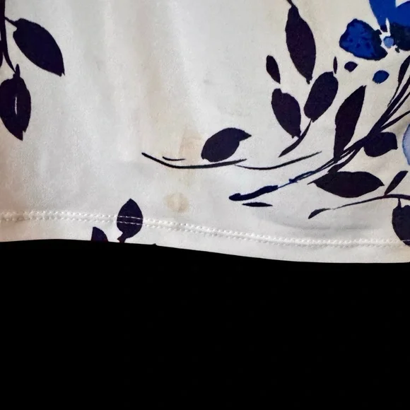 Lauren Ralph Lauren White and Blue Floral Midi Dress - Picture 4 of 5